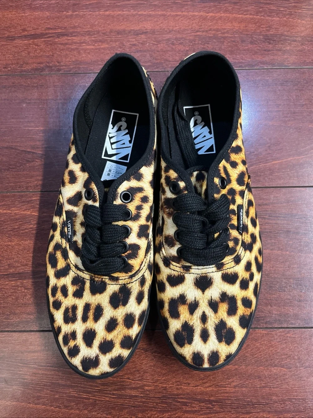 Womens 8 Vans Authentic Low Pro Leopard Print Low Top Shoe Sneaker New HALF BOX